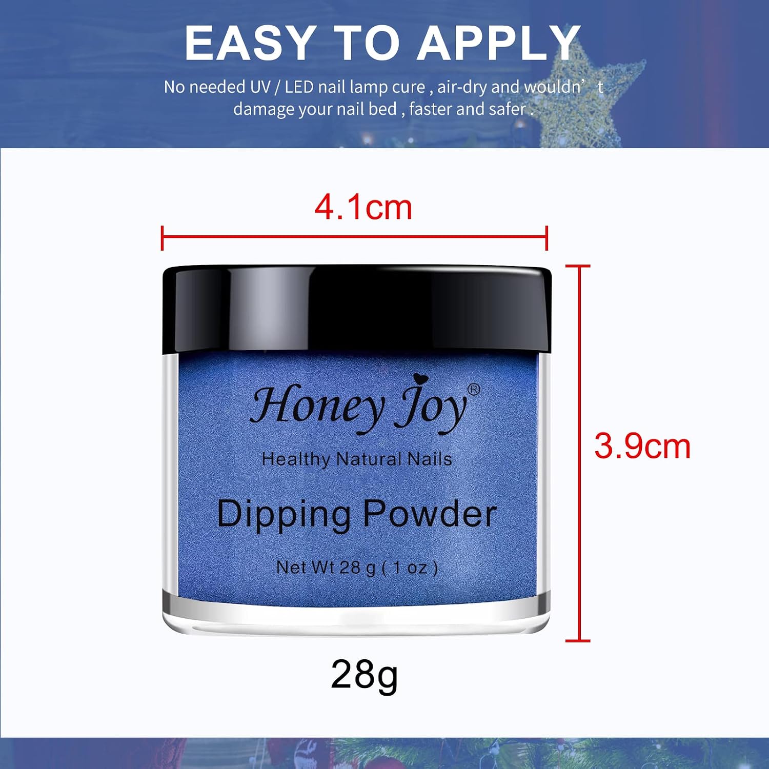 Fine Dipping Powder Royal Blue Colors No Need Lamp Cure Dip Powder Nails,Like Gel Polish Effect, Even & Smooth Finishing,(No.43)
