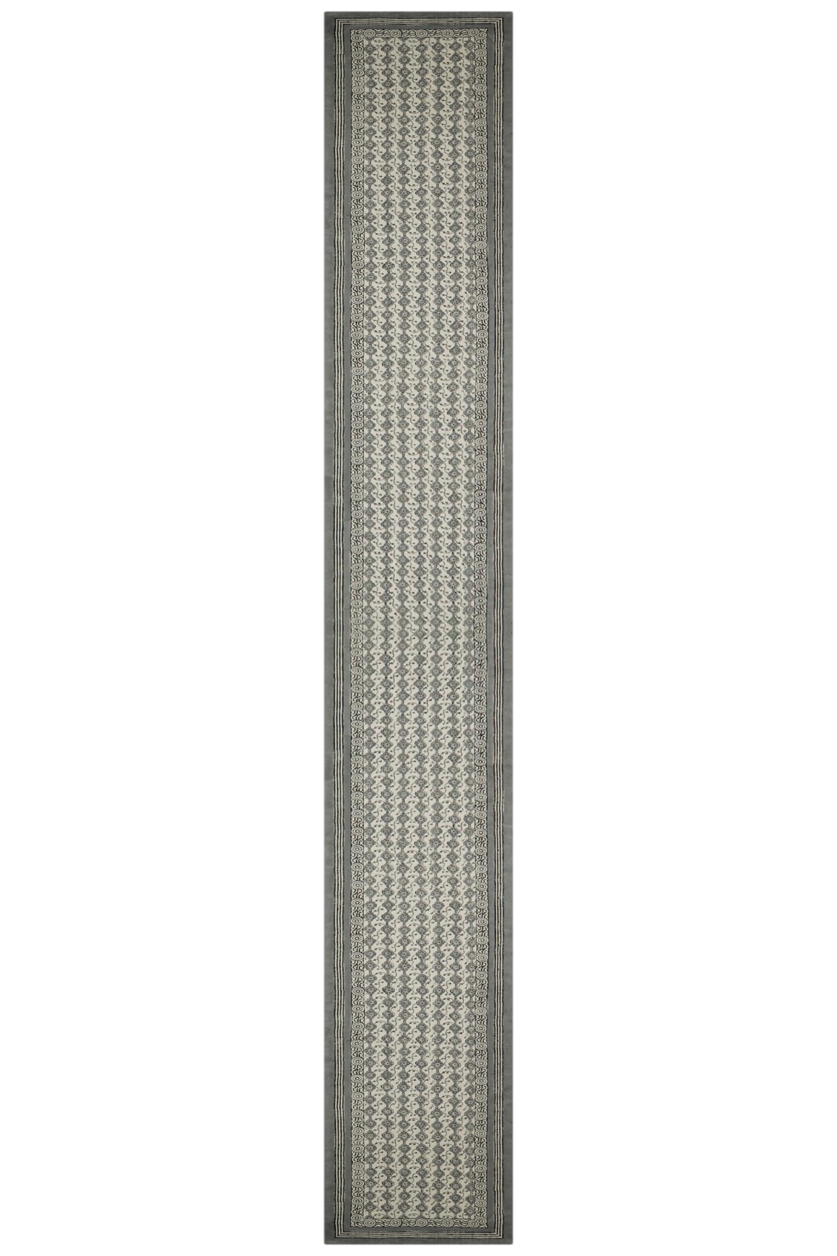 Tapis de couloir en coton gris beige 6,6 x 25,4 cm lavable pour escalier