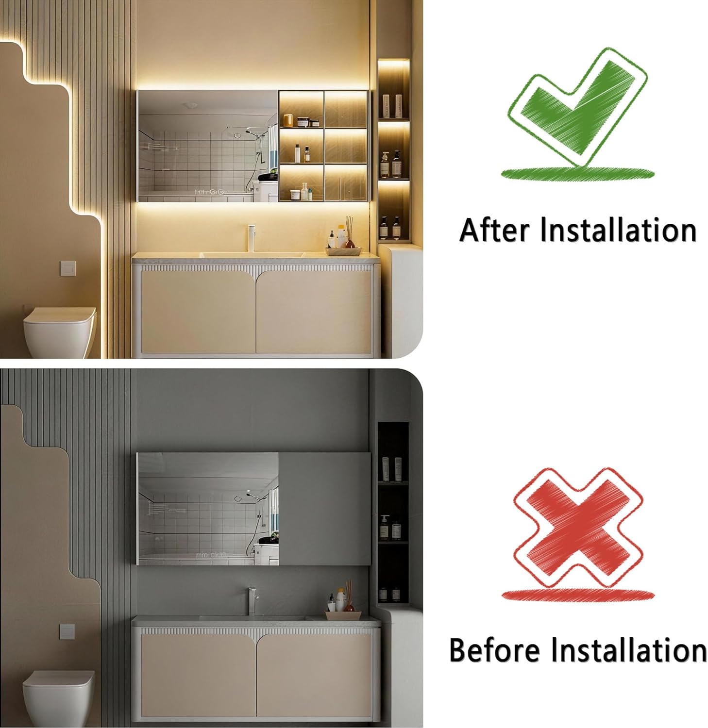 COB Warm White 50Ft LED Strip Lights 24V Super Bright LED Rope Lights Dimmable Flexible High CRI95+ Light Strip for Bedroom,LED lights Strip Under for Cabinet Kitchen Decor DIY,Under Cabinet Lights