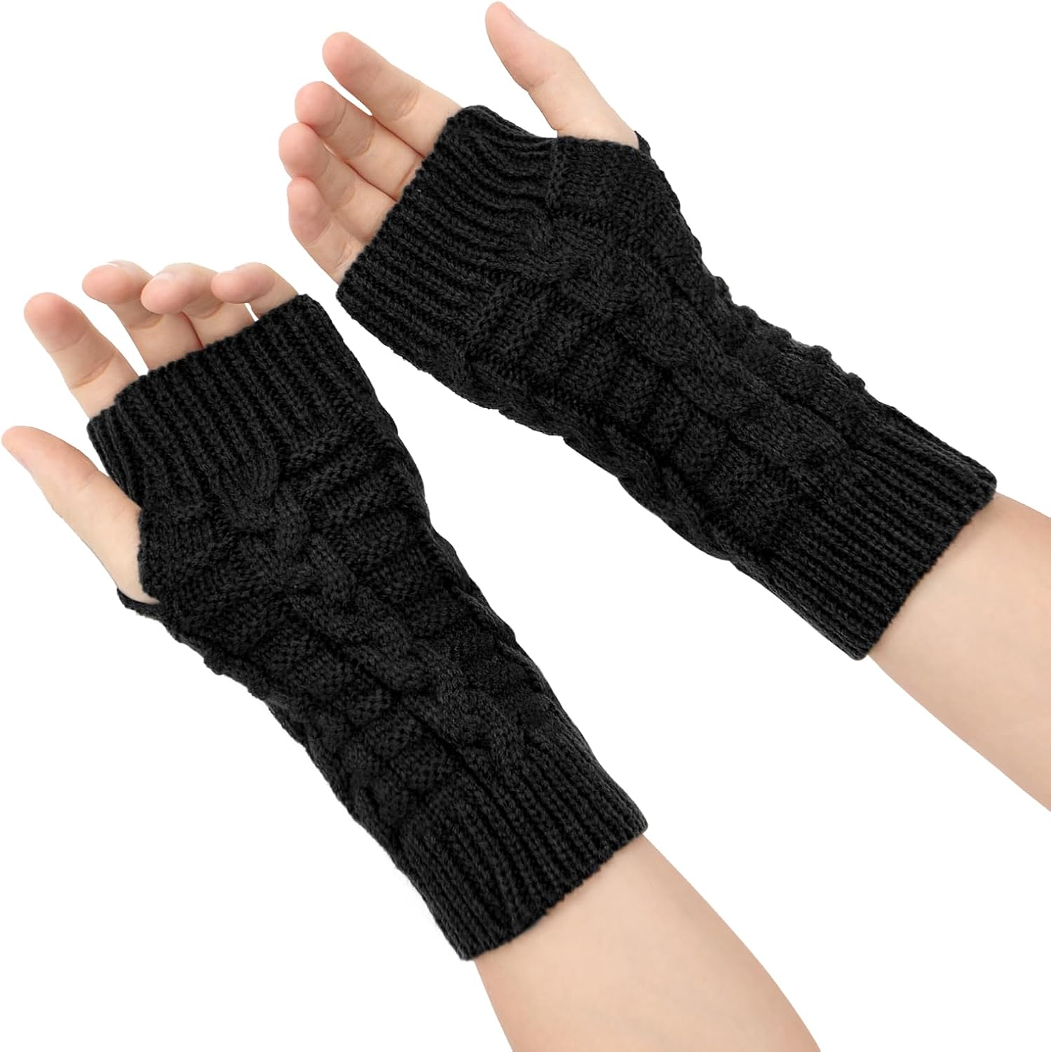 YAMEIZE Y2K Fingerless Knitted Gloves for - Women Men Autumn Winter Warm Knitted Gloves Outdoor Driving