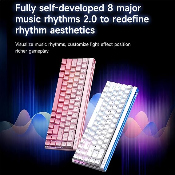 MCHOSE ACE68 Air Magnetic Switch Gaming Keyboard,65% Rapid Trigger Hall Effect Wired Mechanical Keyboard with Adjustable Actuation RGB Light Box HotSwap Gasket Snap Tap,8K Hz Polling Rate (Pink)