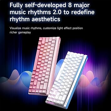 MCHOSE ACE68 Air Magnetic Switch Gaming Keyboard,65% Rapid Trigger Hall Effect Wired Mechanical Keyboard with Adjustable Actuation RGB Light Box HotSwap Gasket Snap Tap,8K Hz Polling Rate (Pink)