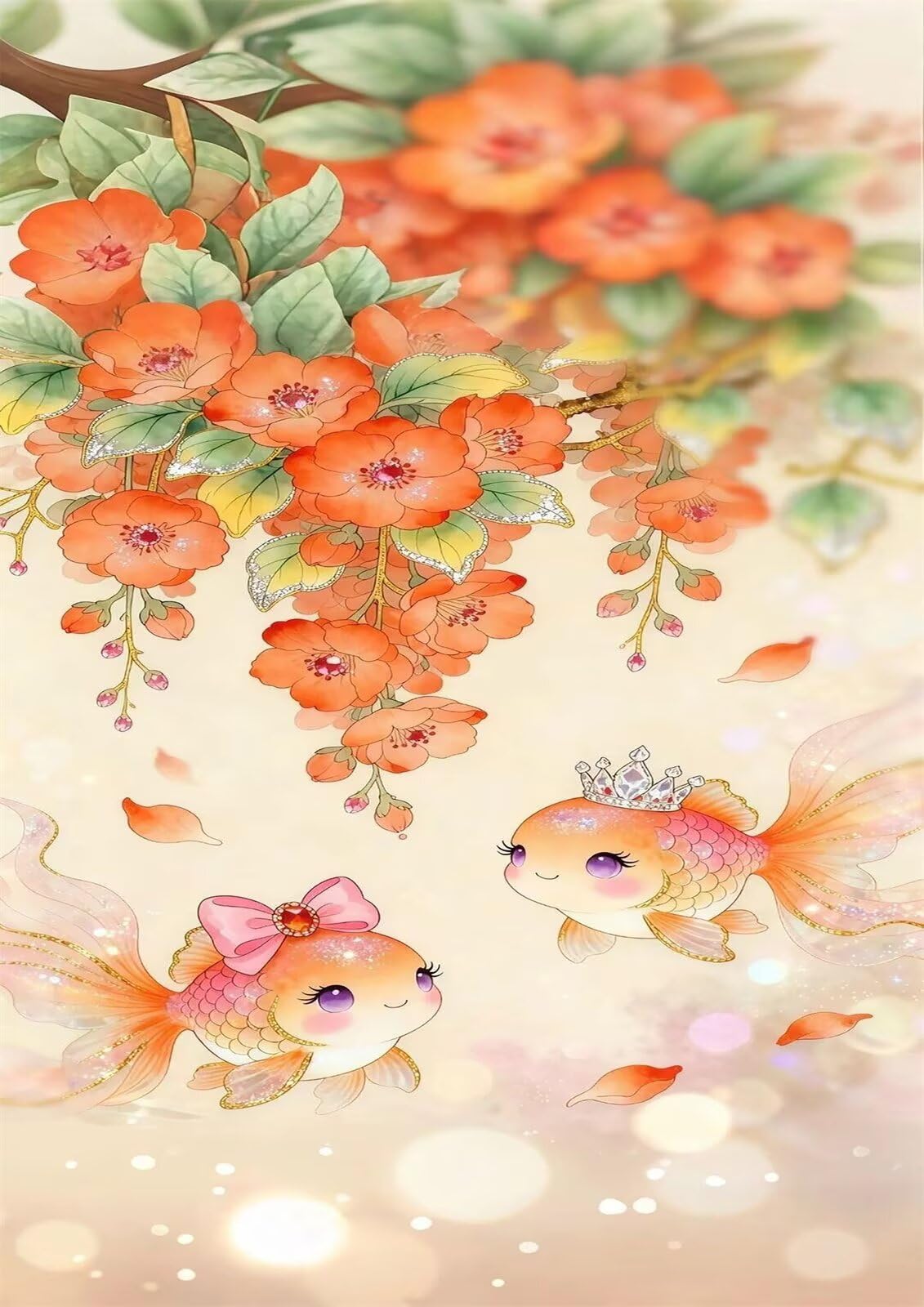 1314 Pezzi Puzzle Adulti Pesce Fiore Arancione, Puzzle Impegnativo Decorazione Interna e Regalo