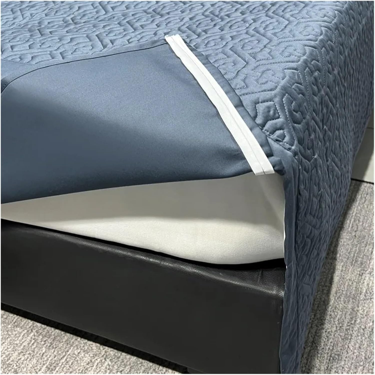 Bed, Queen King 4Pcs 1000TC Egyptian Cotton Blue/Gray Patchwork Duvet Cover Set Bedding Set Bedspread Coverlet 2 Pillow Shams