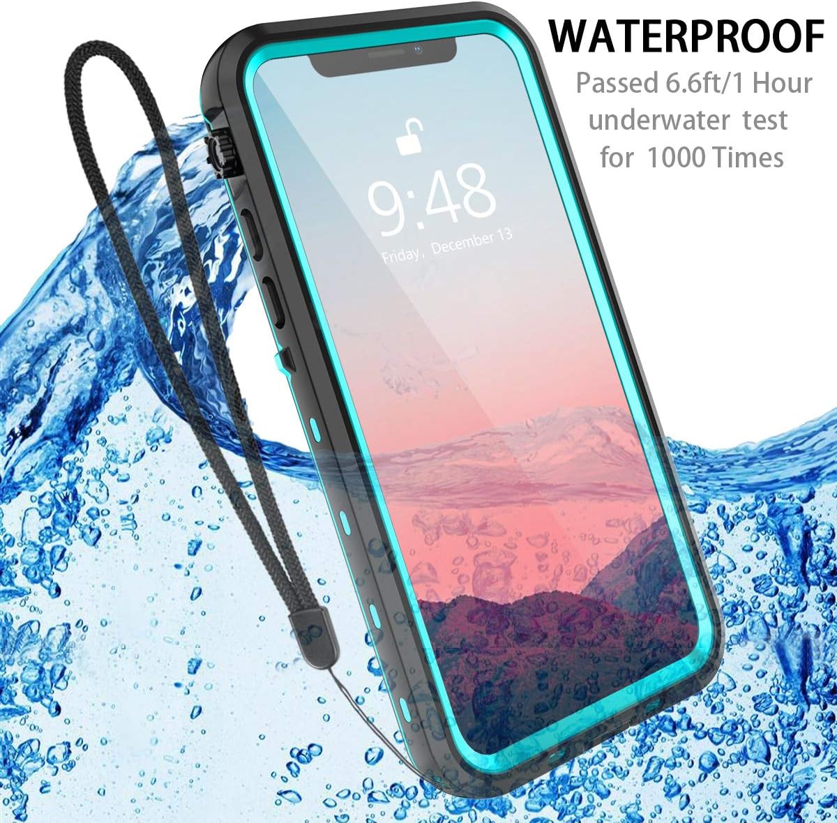 Compatible with iPhone 11 Pro Max Case, Waterproof Full Body Rugged Clear Slim Case with Built-in Screen Protector Heavy Duty Shockproof Cover Underwater Cases for Apple iPhone 11 Pro Max (Teal) - Image 2