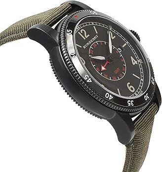 Burberry Men's BU7855 Analog Swiss GMT Quartz Green Olive Nylon