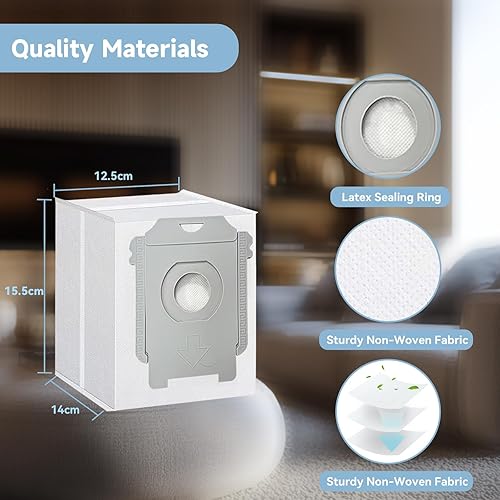 Miniatura 2 de Paquete de 6 bolsas de vacío para iRobot Roomba j9+, j7+, j5+, i5+, j6+, i3+, i4+, i8+, s9+ y otras bolsas de eliminación automática de suciedad