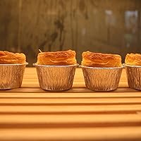 Vista 8 de Aluminum Foil Baking Cups 150 Pcs, SUPPHOUS 4 Oz Disposable Ramekin Aluminum Cupcake liners, Silver Foil Baking Cups Muffin Liners for Cupcake