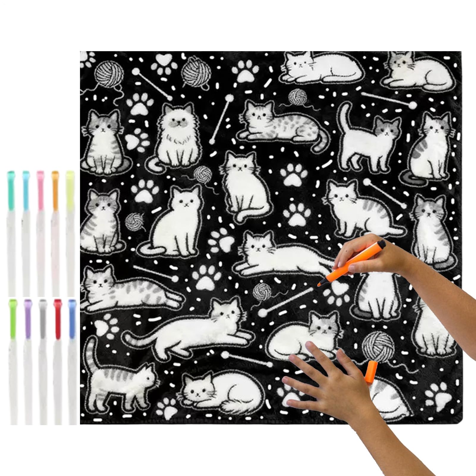 Couverture à colorier 145x120 cm avec marqueurs pour canapé et lit