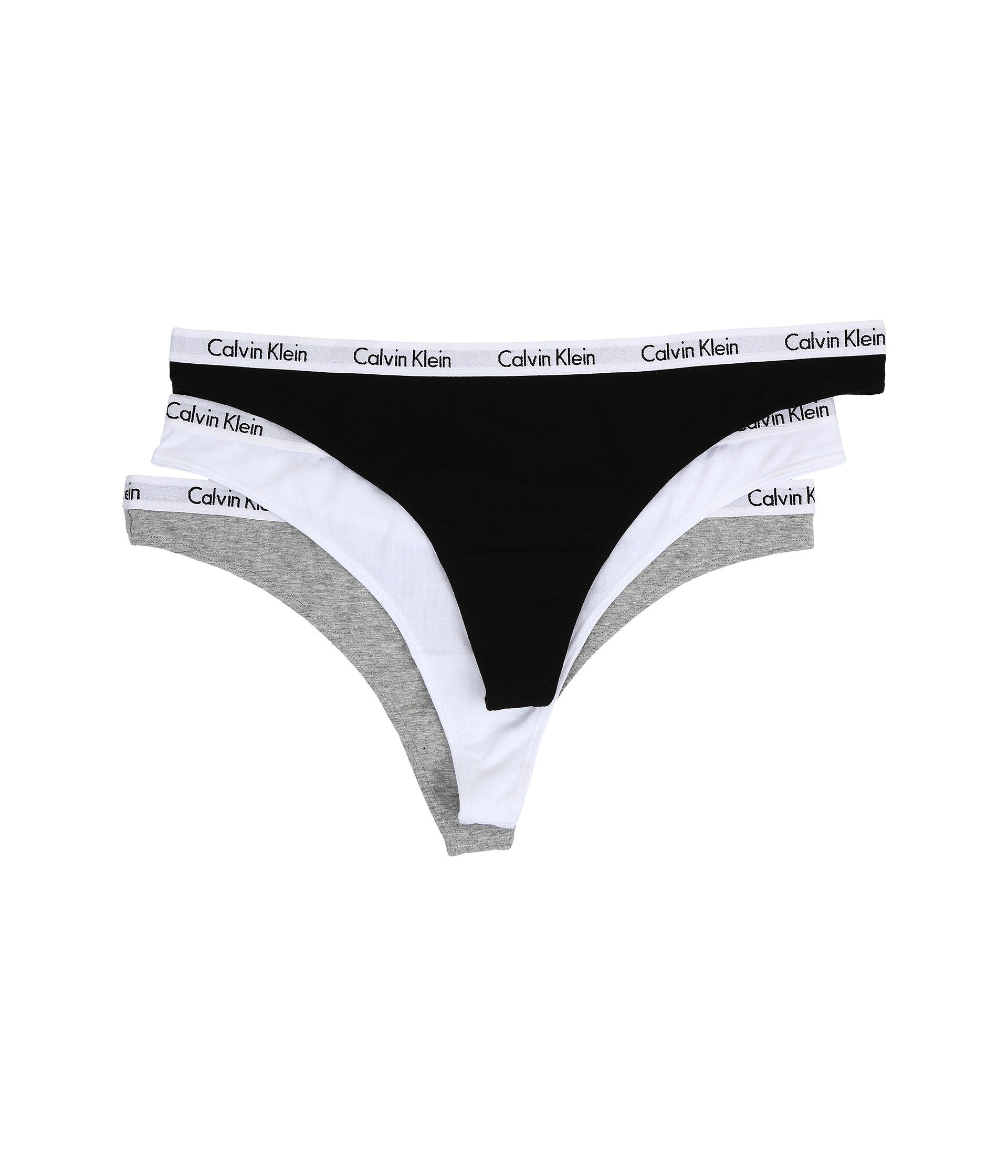 Calvin Klein womens Carousel Logo Cotton Stretch Thong Panties, Multipack