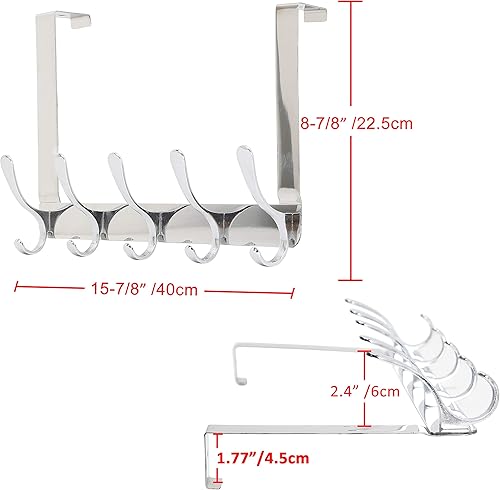 Miniatura 4 de SKOLOO Gancho para colgar sobre la puerta, ganchos para colgar ropa, toallas, abrigos, sombreros, gancho para toallas sobre la puerta, paquete de 2,