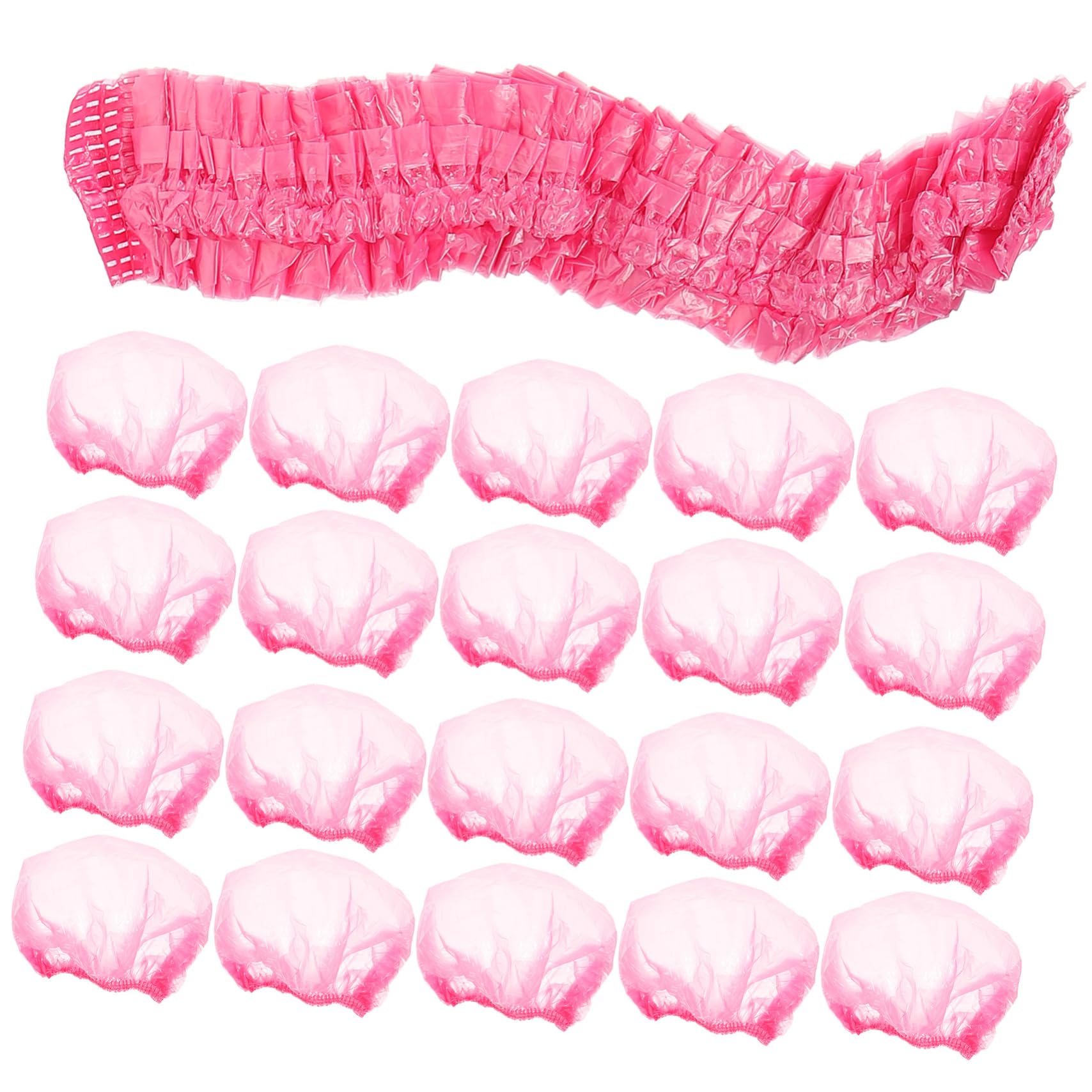 Große Einweg Duschhaube aus Kunststoff, Rosa, 500 Stück