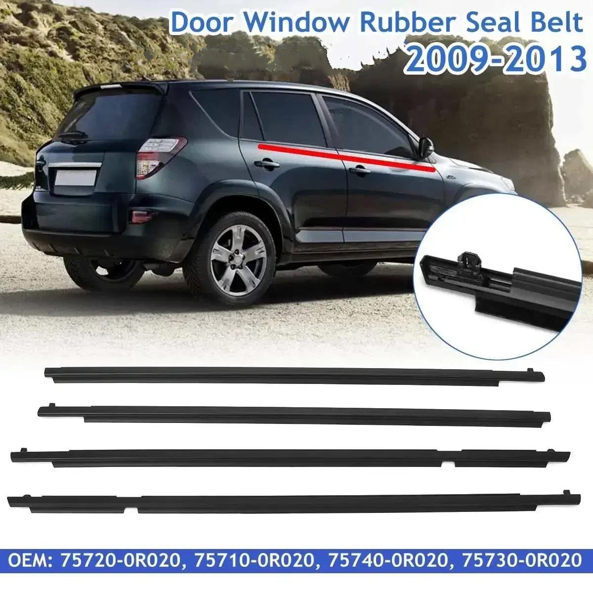 Türdichtung Gummidichtung 4 Stück Für Toyota RAV4 XA30 2009-2012 – EU Fenstergummi Außen 75720-0R020