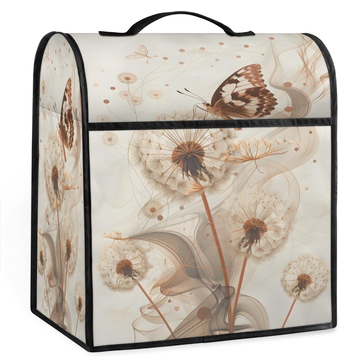 Coffee Maker Cover Butterfly Dandelion Kitchen Appliance Covers Small Appliance Covers Blender Cover Juicer Cover Dust Covers for Kitchen Appliances with Top Handle and Pockets,Washable,B874