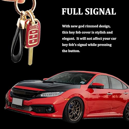 Miniatura 7 de Funda protectora de TPU para llavero compatible con Honda Accord 2013-2016 Honda Accord 2014-2015 CRV 2014-2015 Civic Key Fob (blanco)