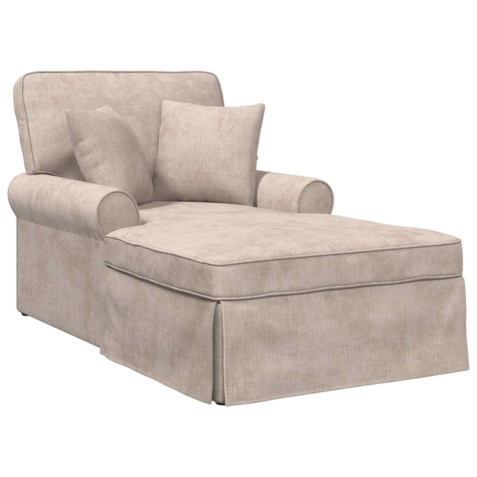 Chaise Lounge avec Jupe Beige 157 x 91 x 91 cm ARES,Chaises Longues,42022955