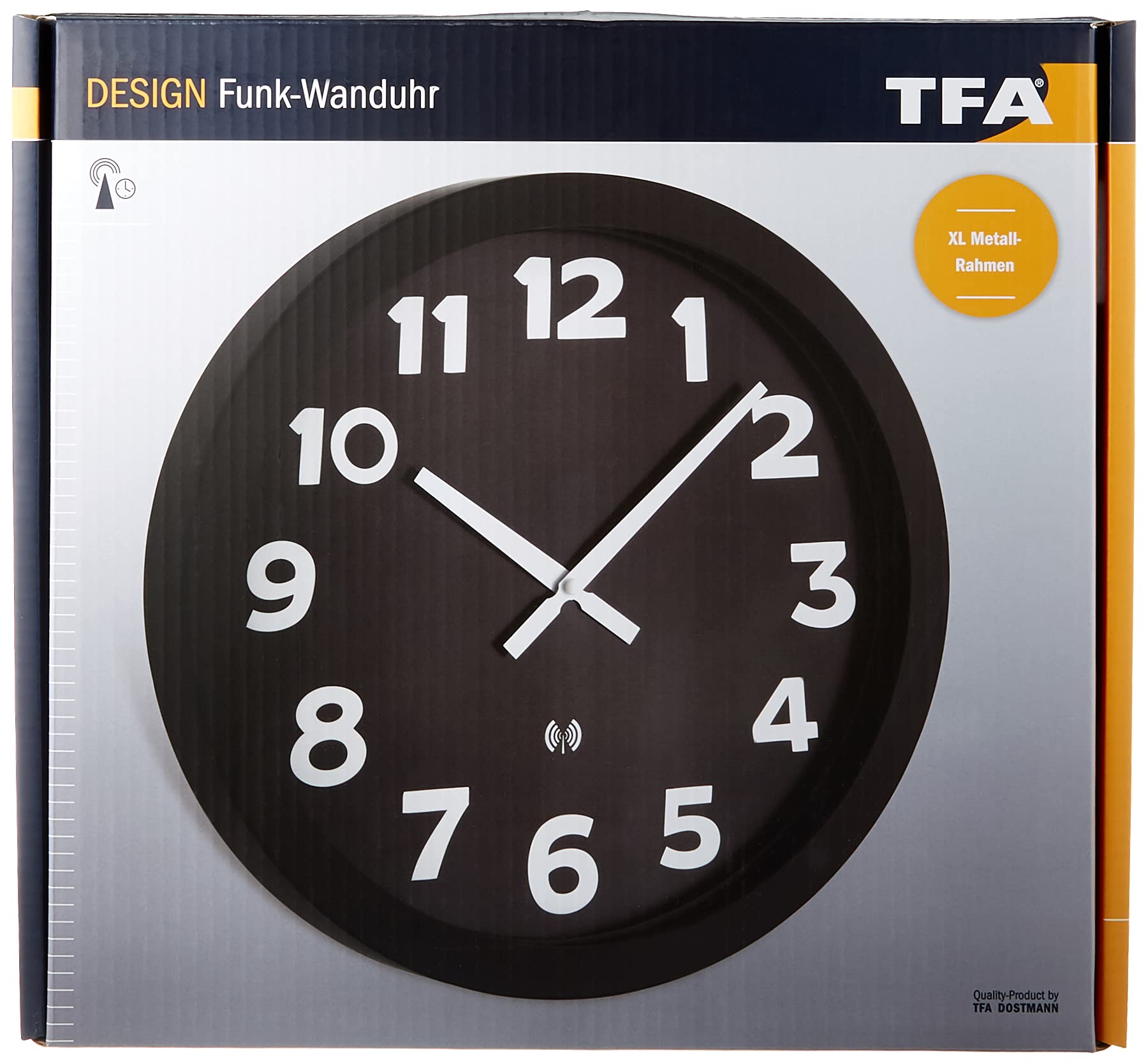 TFA Wandklok Analoog Met Metalen Frame - De Boer