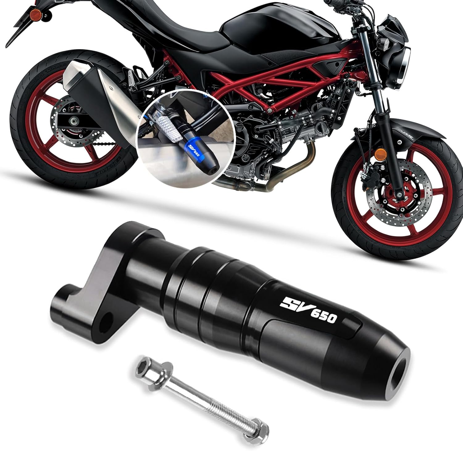 For Eliminator Eliminator SE 400 450 500 SE E400 E450 E500 2025 Muffler protector Exhaust slider Frame anti-collision pad Anti-fall protection pad 2023-2025 Motorcycle Accessories (Black)