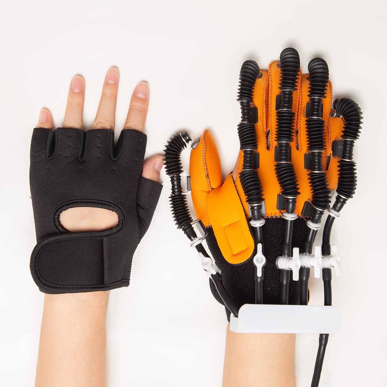 Ortesis De Rehabilitación para Entrenamiento De Dedos, Guantes De Robot De Rehabilitación para Pacientes con Hemiplejía De Accidente Cerebrovascular, Protector De Protección para Enderezar Los Dedos