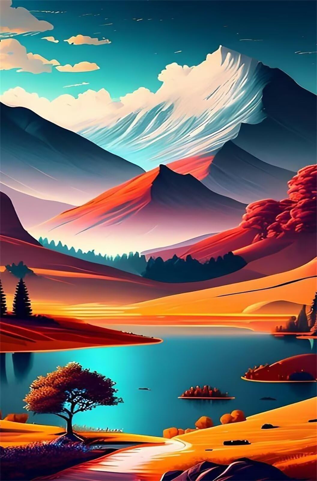 Puzzle 2000 Pezzi Fiume Montagna Puzzle Classici, Giochi Rilassamento e Intelligence, Puzzles Impossible, Idea Regalo Uomo e Donna