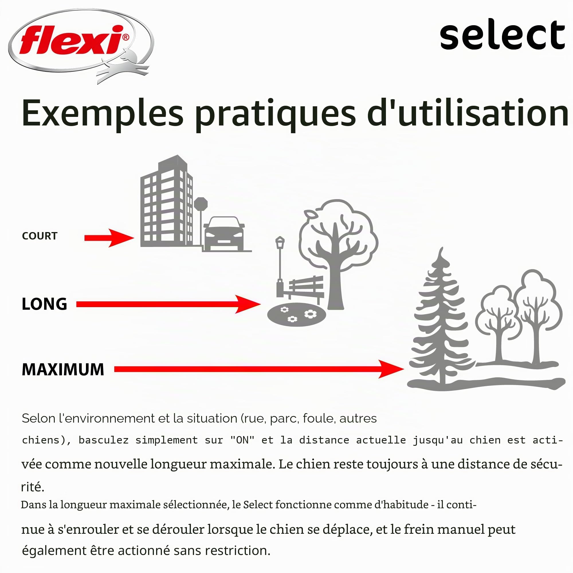 Flexi® Select M | Laisse à Enrouleur à Sangle réglable Entre 0-7 m | Gris/Violet | Laisse rétractable pour Chiens jusqu'à 25 kg | Poids : 440 g | Dimensions : 12,9 x 19,2 cm