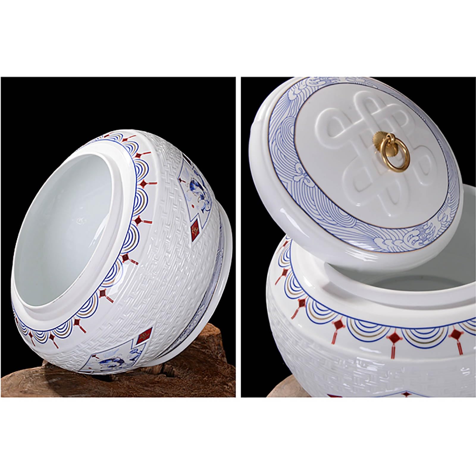 Contenitori per Riso, contenitori in Ceramica per la conservazione, contenitori per Uso Domestico, Dispenser per Cereali, Grandi con Coperchio, tè Sfuso, Farina, zucch