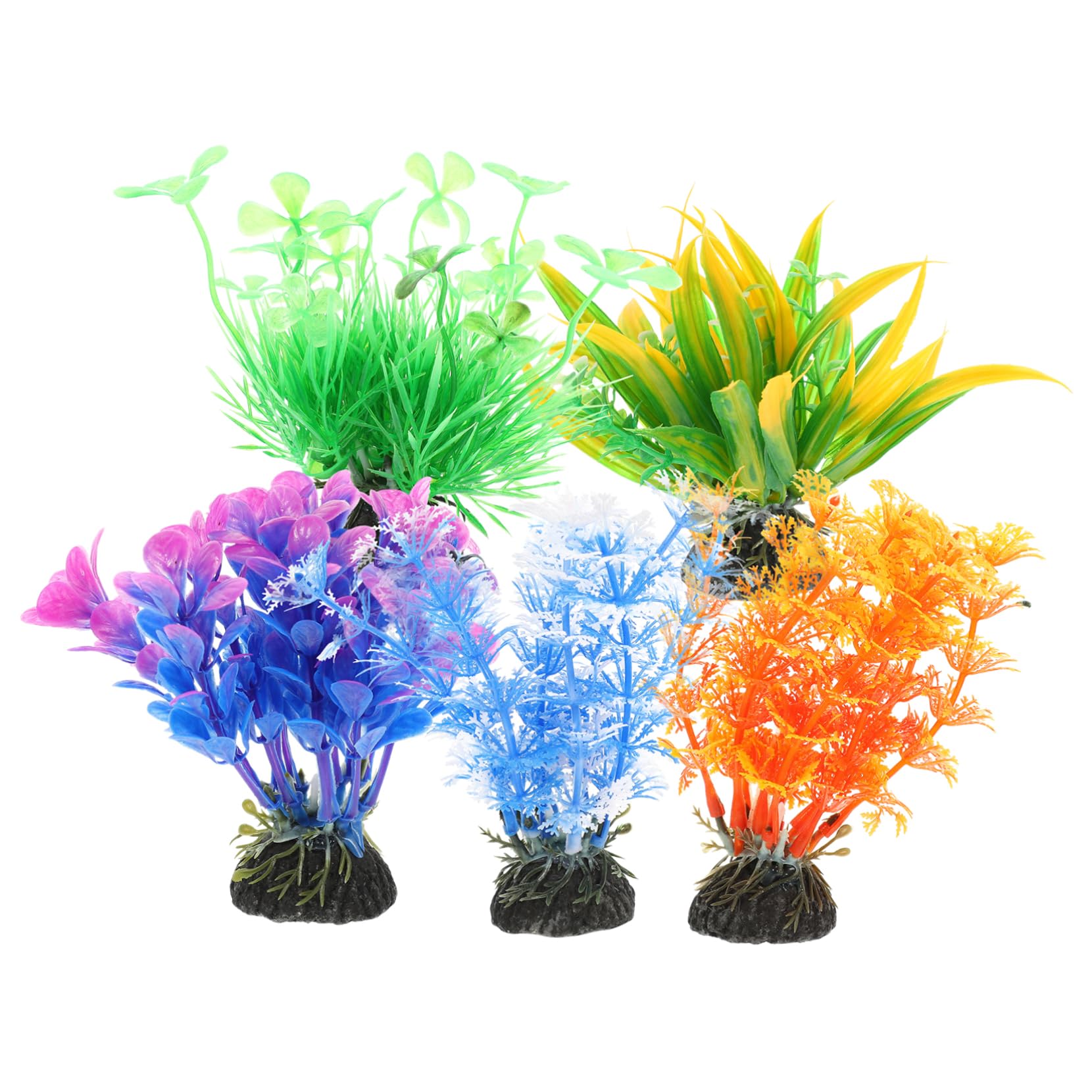 Alipis 5 Set Piante Paesaggistiche per Acquari UV Potere Impianti Piante Acquatiche Pianta Decorazioni per Acquari da Acquario Decorazioni per D'acquario Plastica 5 Pezzi*5