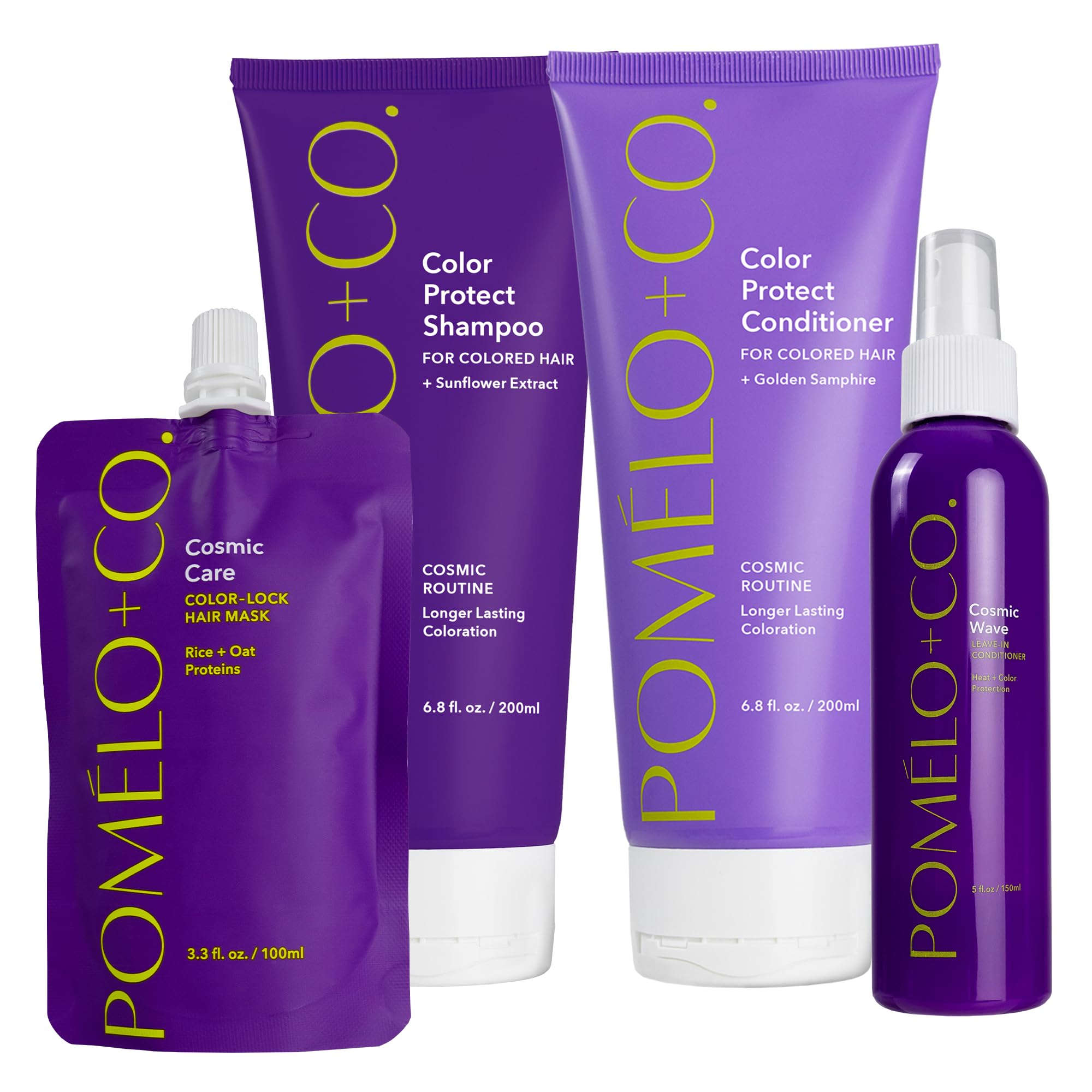Pomélo+Co. Cosmic Line Haarmaske Shampoo und Spülung - 99,8% natürlich | Haarpflege Set für trockenes Haar mit Conditioner und Haarspülung - Pflegeset mit natürlichen Wirkstoffen