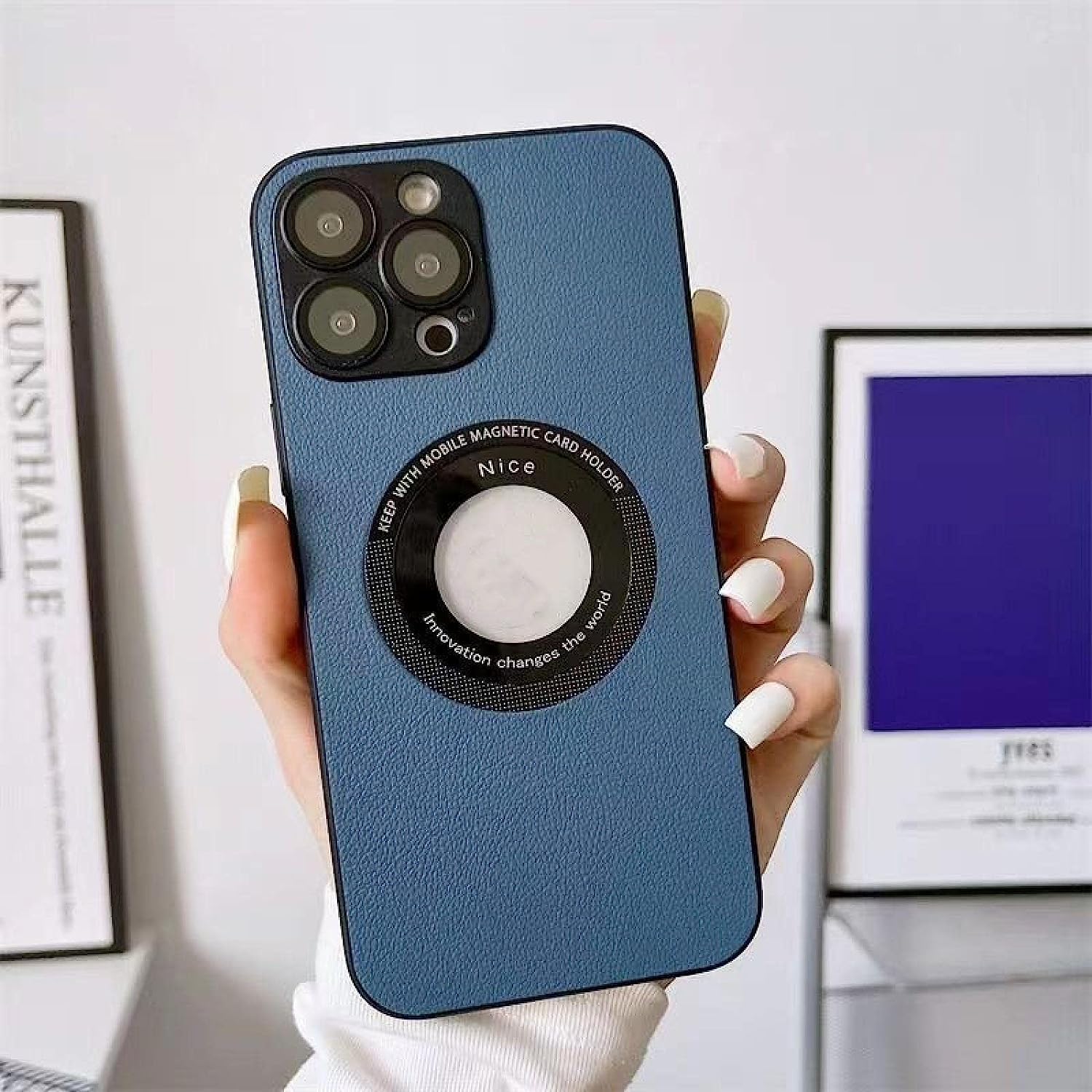 COPPAIRE Back Cover Compatible with iPhone 14 Pro Max Cover - Full Camera Lens Protection - Magnetic Leather Cover Case - Logo View - Slim Protective Cover - Navy Blue (B0CBFVG51L) Amazon Price History, Amazon Price Tracker