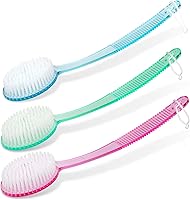 DecorRack Long 10" Curved Handle Bath Brush - Exfoliating Bristles for Back, Body, Feet Shower Scrubber (Random Color)