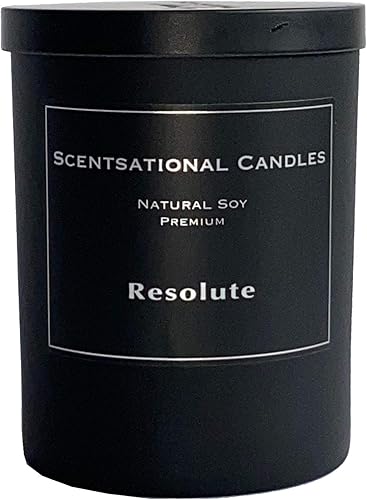Scentsational Candles Resolute, vela de soja natural para hombre