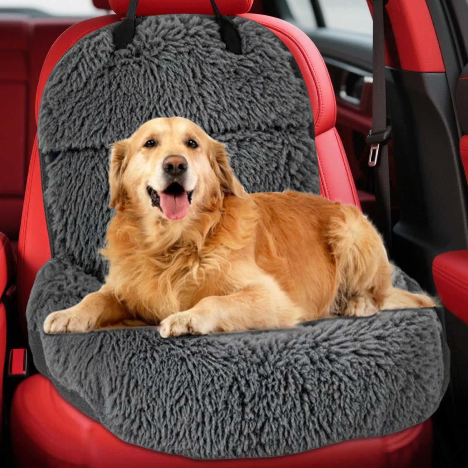 犬用カーシート | ソフト 毛足 ふわふわ パピー トラベル キャリア - ペット カー ベッド 快適 ソフト 安全 クッション 旅