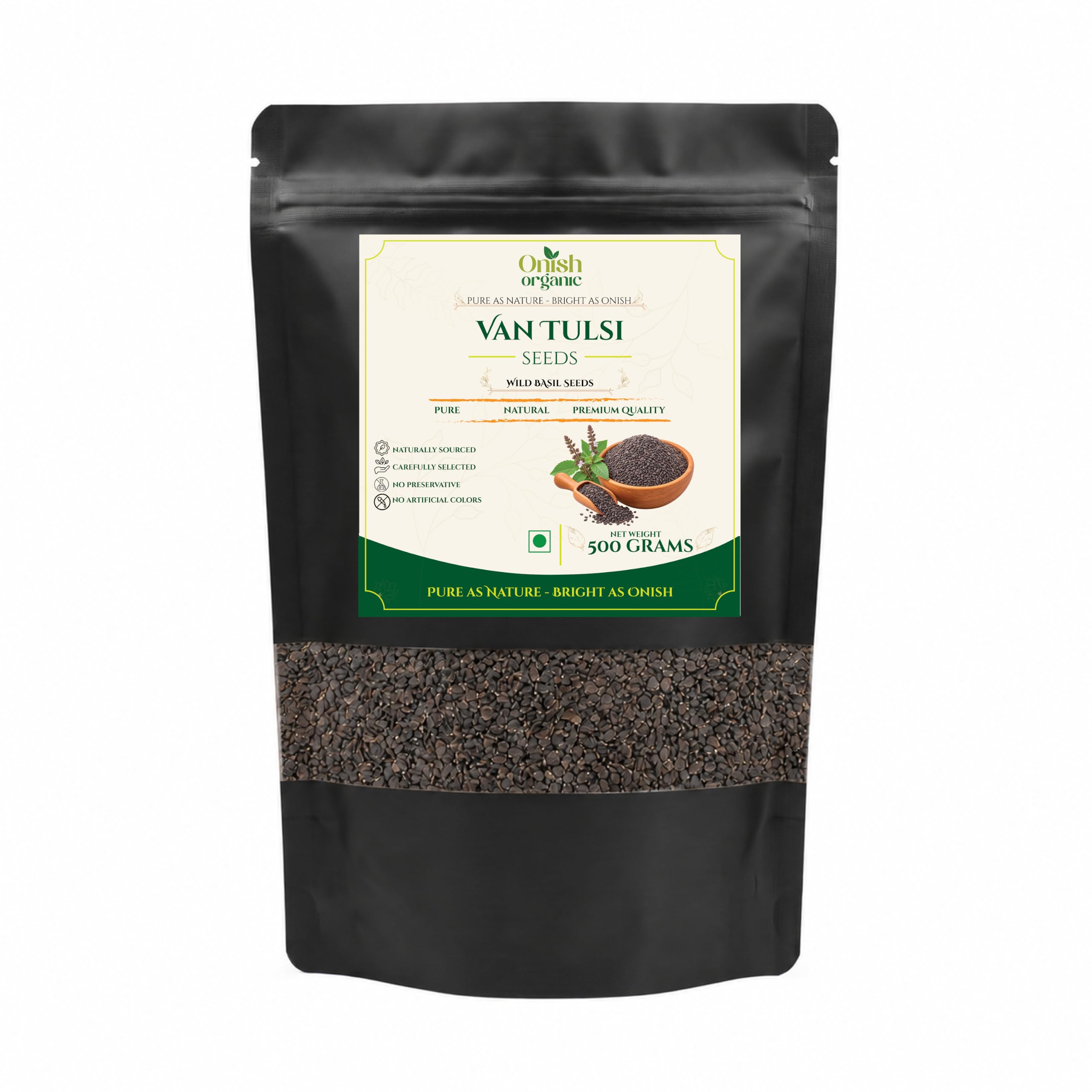 Onish Organic Mahabeera Seeds 1 Kg | Van Tulsi Beej, Vana Tulasi, Talmakhana | 100% Natural, Sortex Cleaned, Chemical-Free | For Knee & Joint Pain Relief, Bone Health, Digestion & Weight Management — Amazon image 7