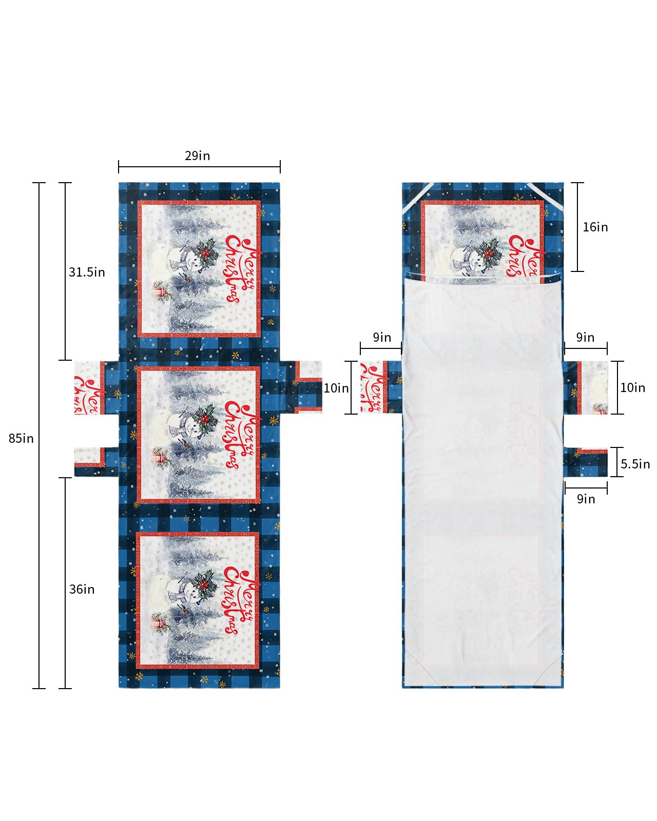 Blue Plaid Christmas Snowman Beach Lounge Chair Towel Cover, Soft Chaise Lounge Towel with Side Pockets Patio Pool Chairs Cover for Beach/Pool Sunbathing 29x85 Xmas Winter Snowflake