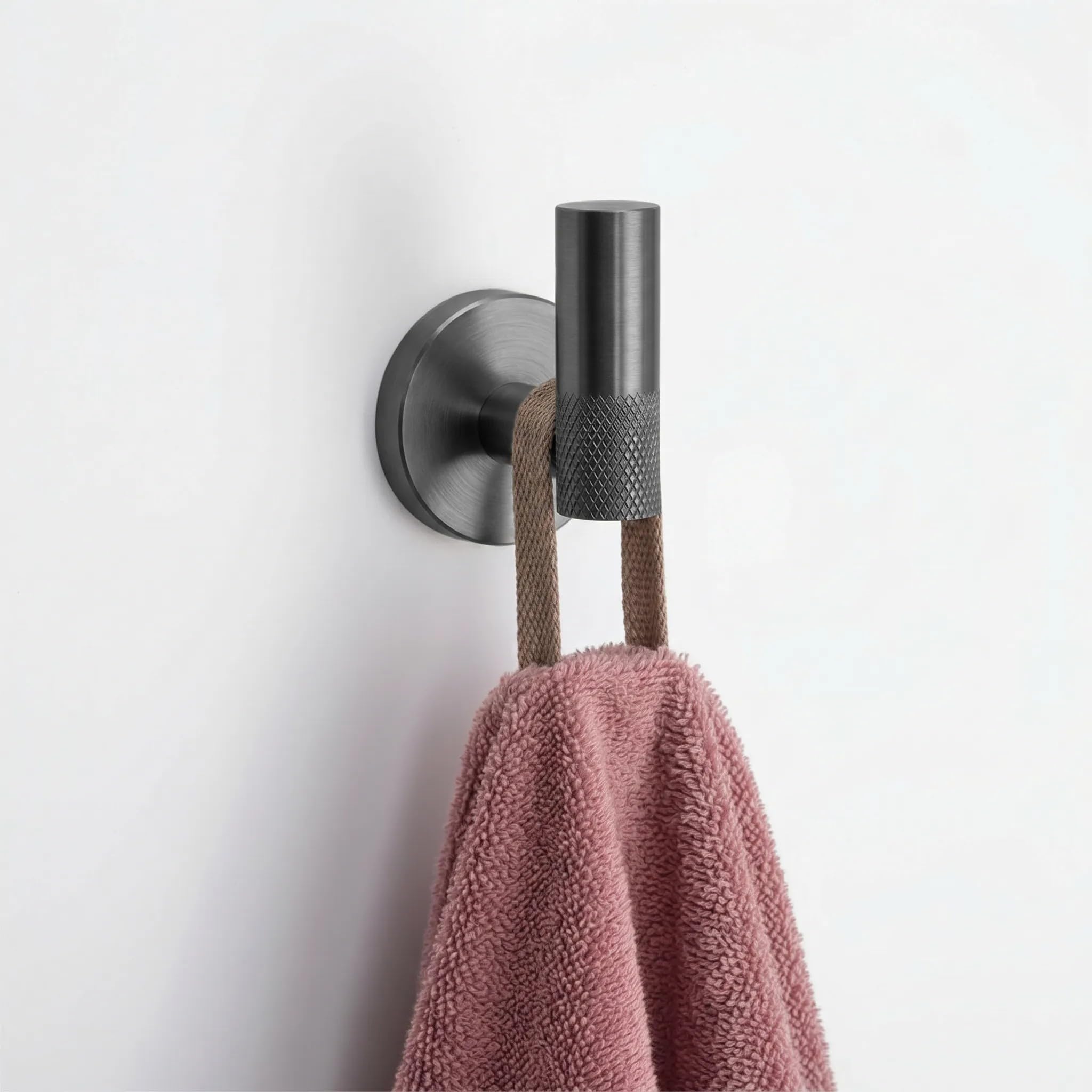 Rea - Juego de Perchas de baño Grid 4 Piezas - Titanio - Metal - 10 x 10 x 10 cm