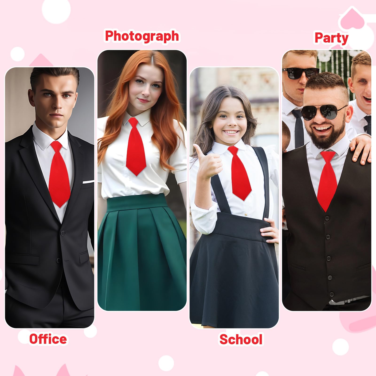 Corbata para niños de 8.6 pulgadas, correa ajustable preatada para el cuello, corbata con clip para niños, formal, boda, graduación, uniforme escolar