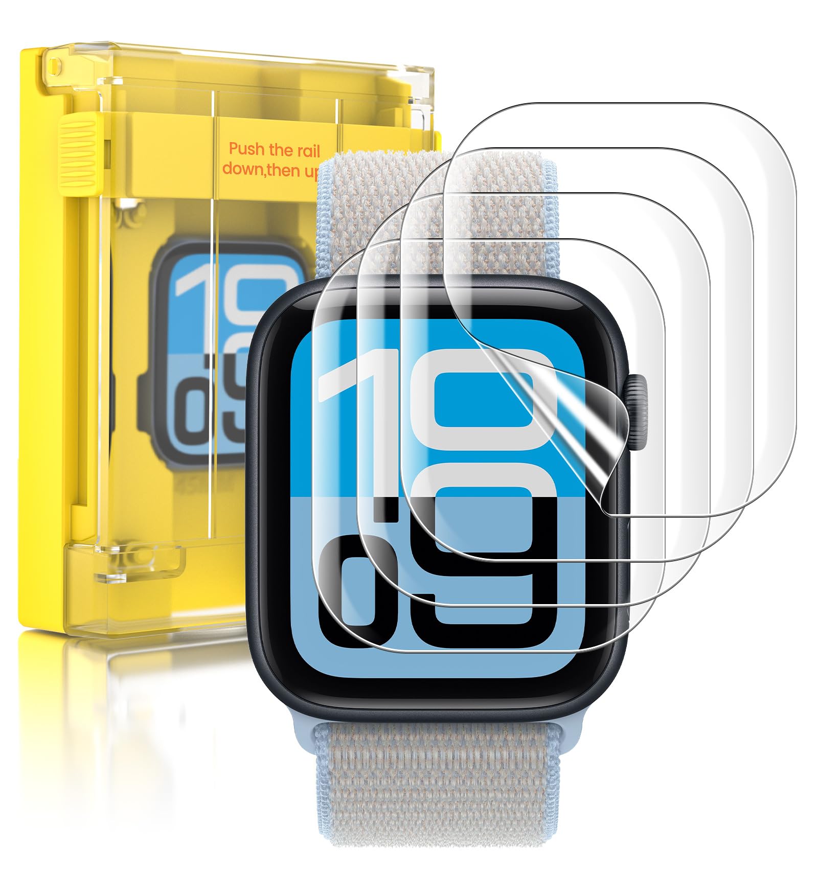 EZ-GLAZ-4 Pack for Apple Watch SE1 2 3 Series 6 5 4 Screen Protector 44mm