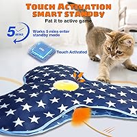 Vista 2 de Cat Toys Interactive Hide and Seek with Chirping, Motion Activated Cat Exercise Catching Game Moving Concealed Feathers Hidden in Bag