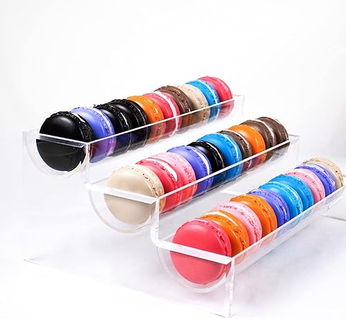 Miniatura 5 de Bandeja transparente de 8.7 pulgadas para servir galletas, bandeja transparente de macarrón, soporte rectangular para bandejas de servir, bandeja de