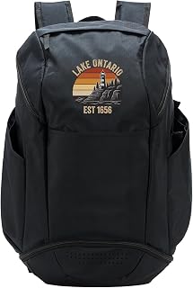 Scenic Lake Ontario Lighthouse Retro Cottage Life Est 1656 Sport Backpack