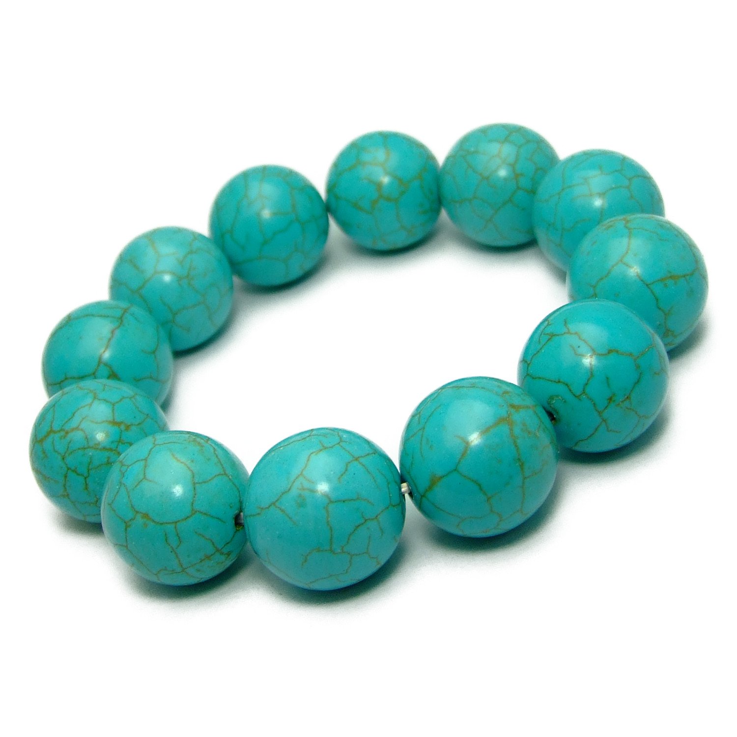 Amazon | 【hinryo】 8mm～22mm ターコイズ トルコ石 ブレスレット 