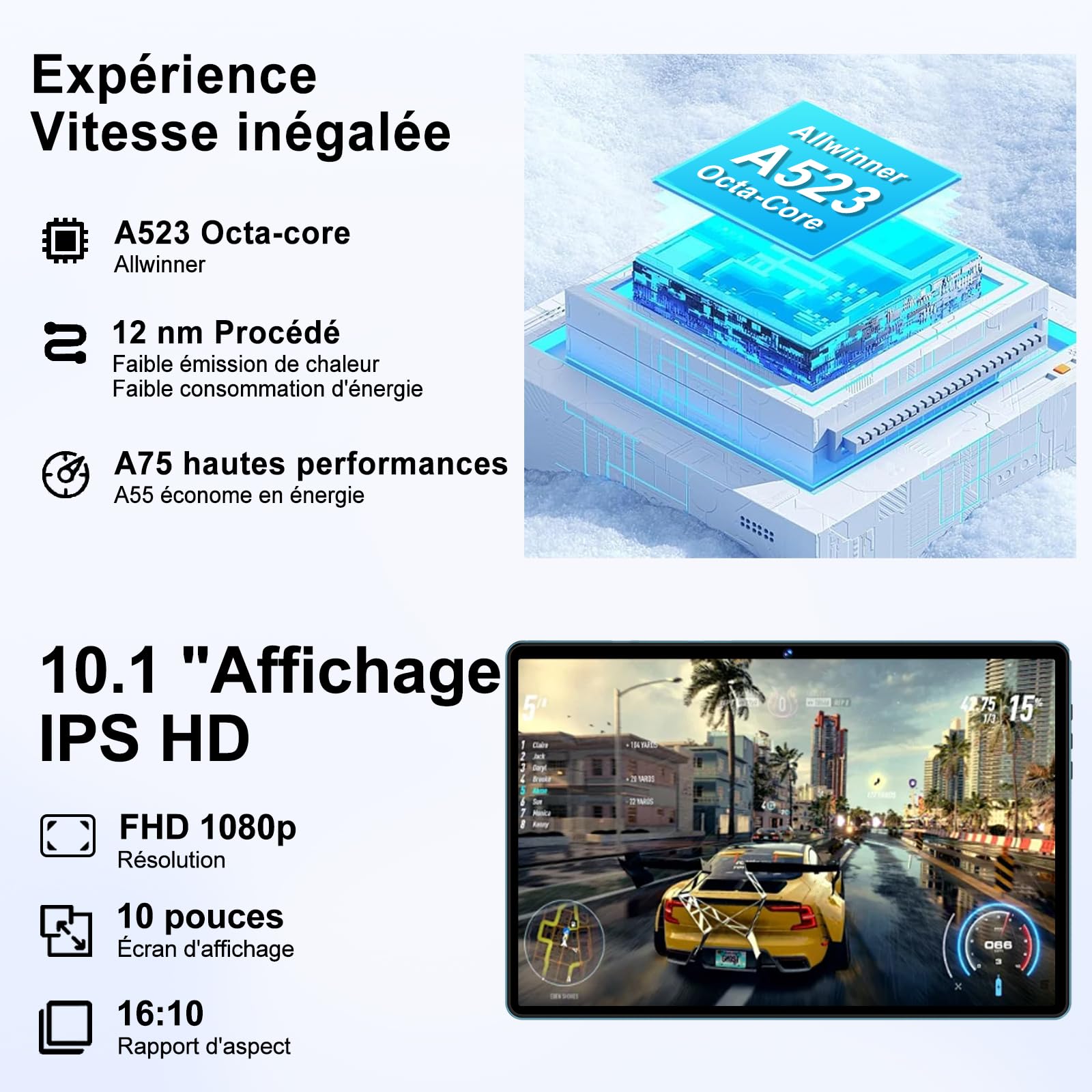 DMOAO Tablet 10 Pollici Android 14 con 18 GB RAM + 128 GB ROM(TF 1TB), FHD Tablet con 5G Wi-Fi 6, Widevine L1, Octa-Core, USB-C, BT 5.0, 6000 mAh, Tastiera + Mouse + Custodia, Blu
