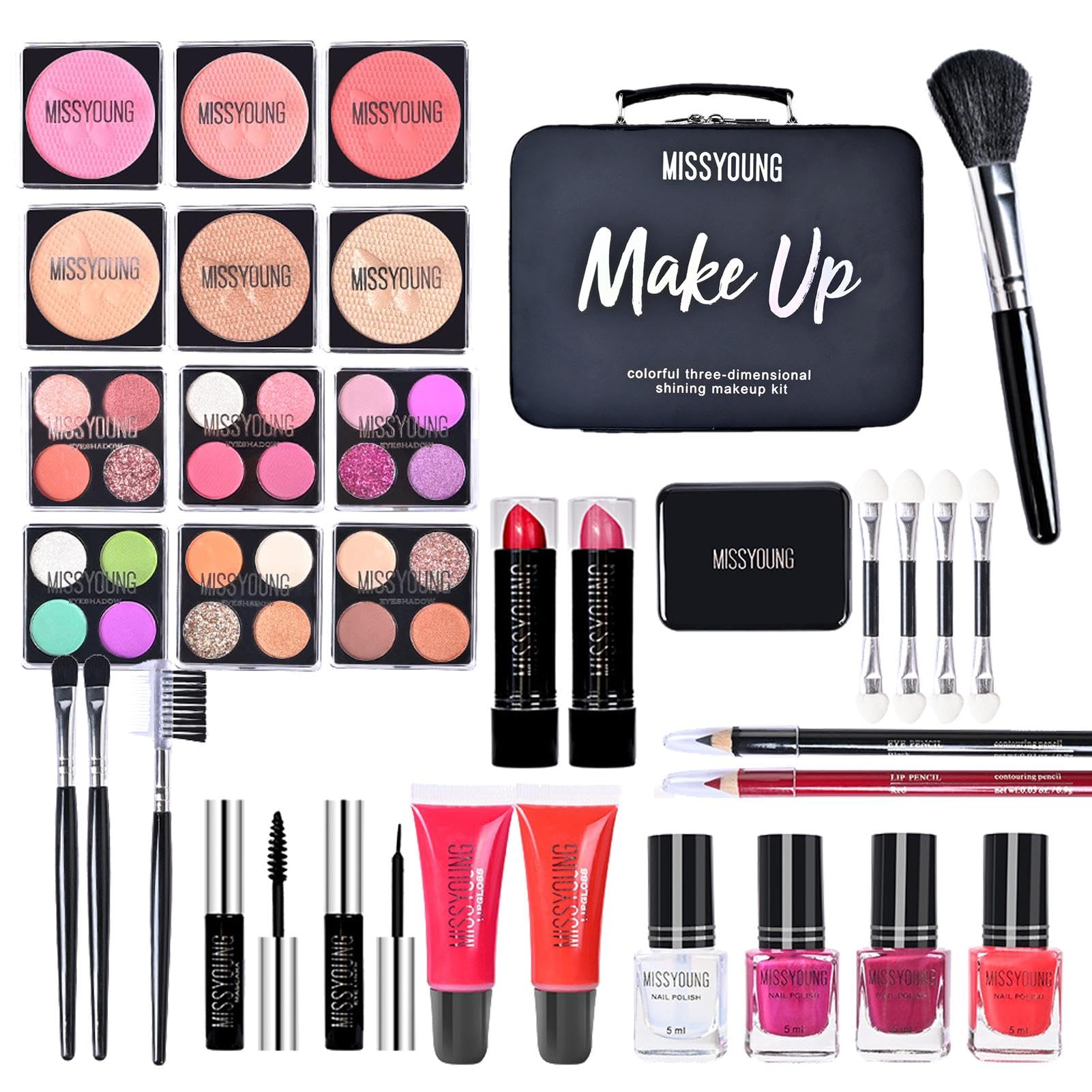 Manolyee Makeup Kits for Women | Professional Makeup Kit,Full Start Cosmetics Set for Beginners and Professionals, Makeup Palette Kit with Portable Case