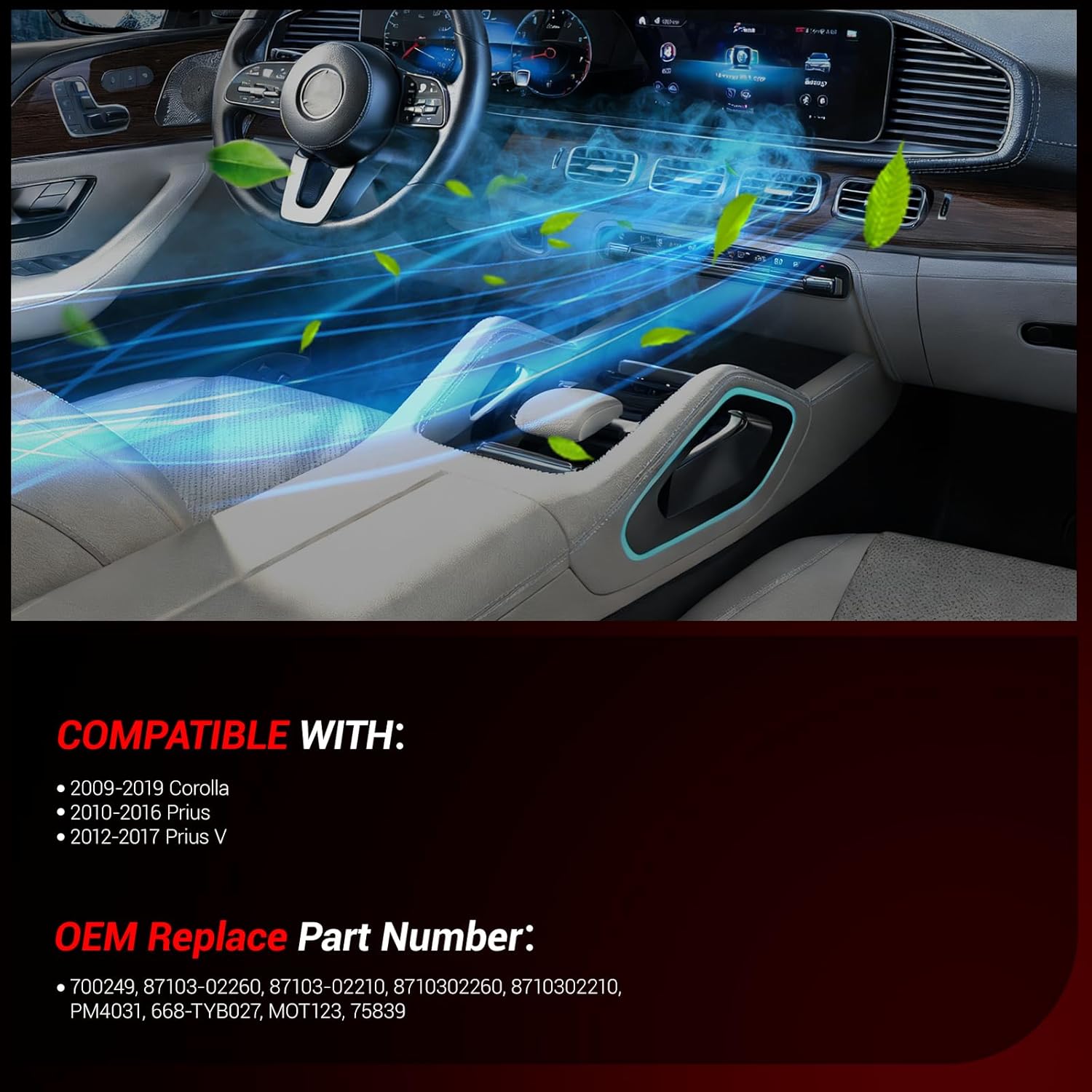 AC Blower Motor 700249 Compatible with Prius Corolla 2009 2010 2011 2012 2013 2014 2015 2016 2017 HVAC Heater Blower Motor with Fan Replaces# 8710302260