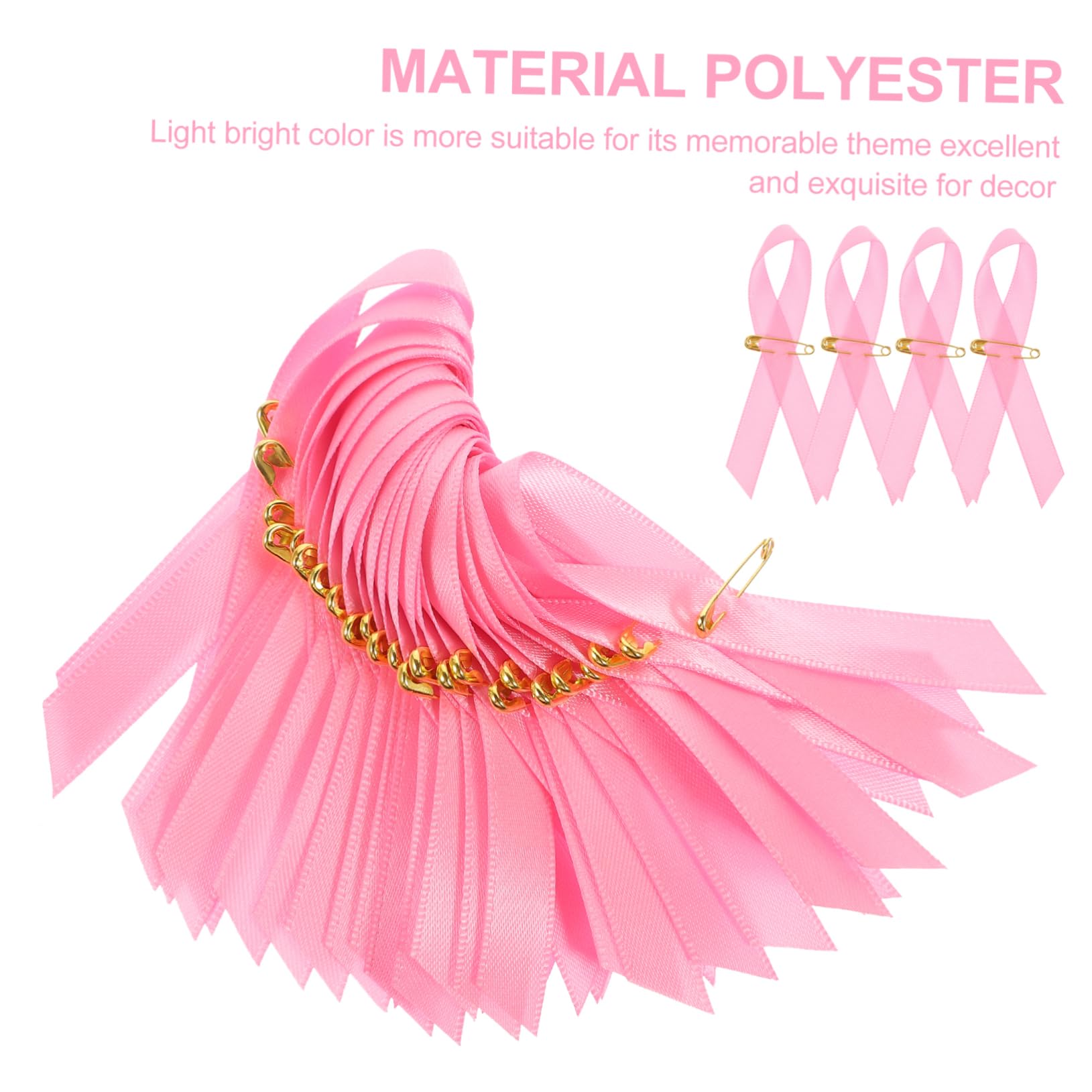 200 épingles Ruban Rose Pour Sensibilisation Cancer Du Sein - Accessoires Collecte De Fonds Octobre