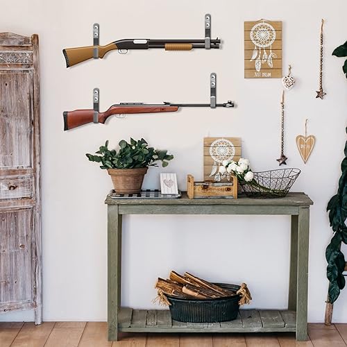 Miniatura 5 de Ganchos seguros para pistola para pared, estante de acero resistente para rifle y escopeta con acolchado suave para un almacenamiento y exhibición