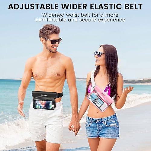 Miniatura 4 de Niveaya Riñonera impermeable IP68, paquete de 2, bolsa seca flotante, bolsa de cintura impermeable para teléfono, bolsa seca, playa, kayak,