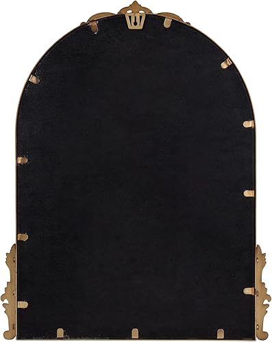 Miniatura 7 de Kate and Laurel Myrcelle - Espejo tradicional arqueado, 21 x 26 pulgadas, dorado, espejo de arco decorativo con detalle de guirnalda ornamentada a