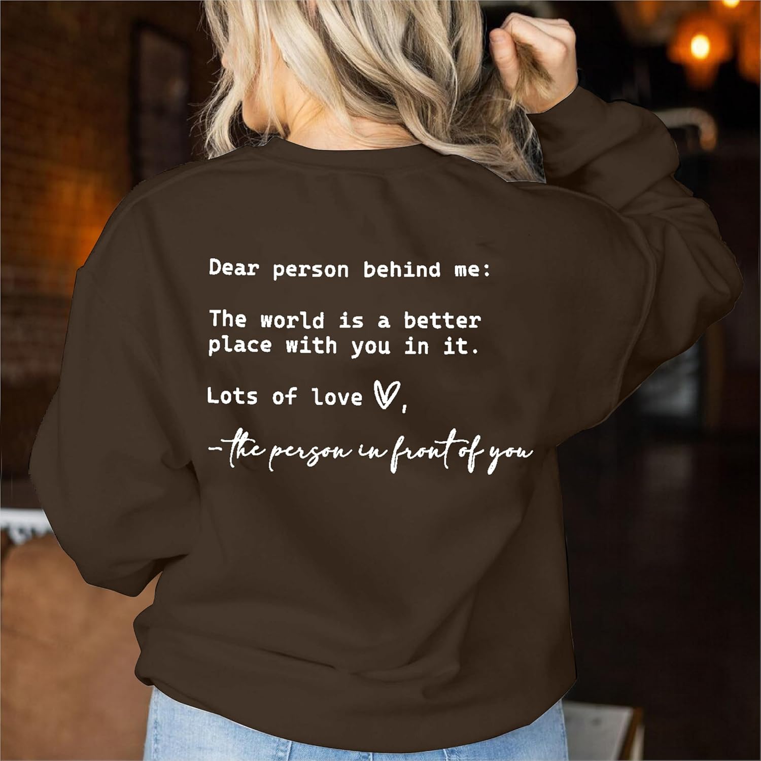 JINTING You Are Enough Sweatshirt for Women Mental Health Dear Person Behind Me Hoodie Shirt Inspirational Pullover Top - Image 3