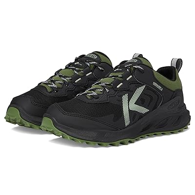KEEN Kids Zionic Low Height Waterproof All Terrain Easy On Hiking Shoes (Little Kid/Big Kid) Kids Shoes Black/Bronze Green